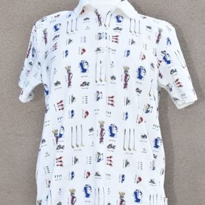 White Funky Golf Polo Shirt